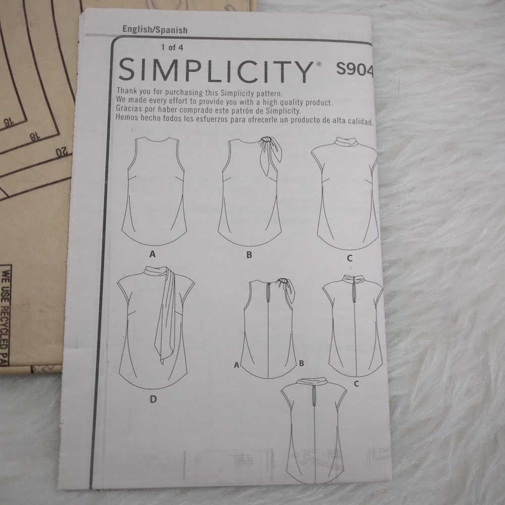 SIMPLICITY S9045 Sz 14-22 Misses Top With Neckline Variations EASY - Picture 3 of 4